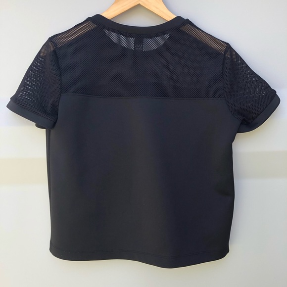 FOREVER 21 black scuba knit and mesh top S - Picture 2 of 5
